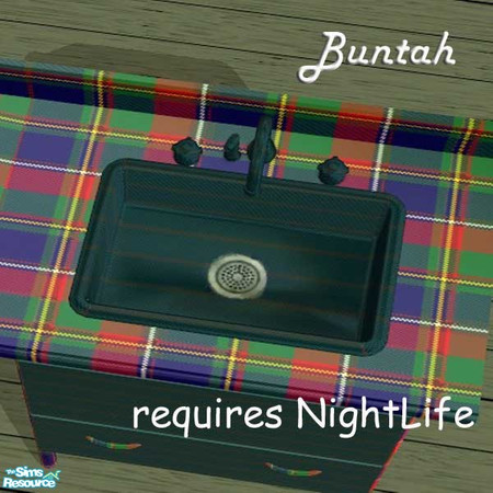 Sims 2 — Krazy Kitchen Sink by buntah — This is part of my Krazy Plaid Kitchen set. Requires Nightlife.
