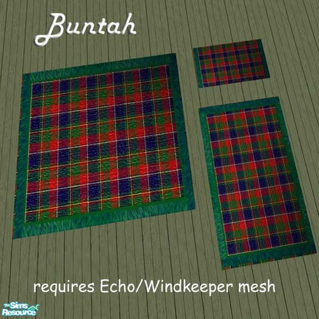 Sims 2 — Krazy Plaid Kitchen Rug by buntah — This is part of my Krazy Plaid Kitchen set. Requires Echo/Windkeeper's 3x4