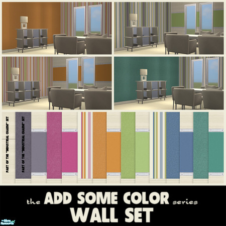 Sims 2 — The *Add Some Color* Wall set by BetterbeSim — Add Some Color to your Sim's homes! This is the Wall set of a