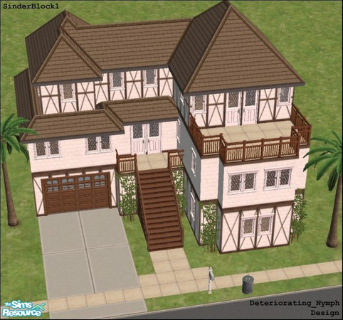 Sims 2 — DN_Sinderblock1 by Deteriorating_Nymph — Built on a 2x2 lot, this home is ideal for the growing sim family. With
