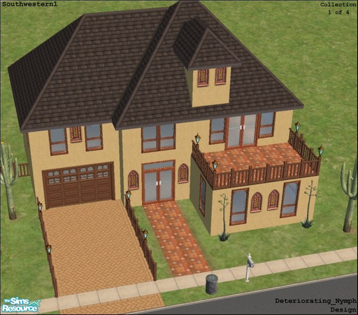Sims 2 — DN_Southwestern1 by Deteriorating_Nymph — Number 1 of the Southwestern Collection. This elegant house was built