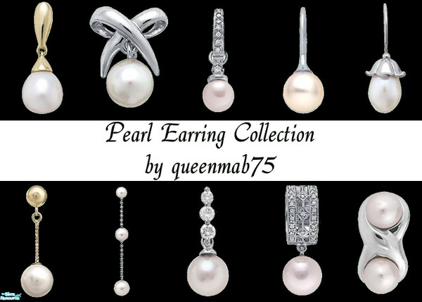 Sims 2 — Pearl Earring Collection by queenmab75 — Pearl earrings for your Sim!