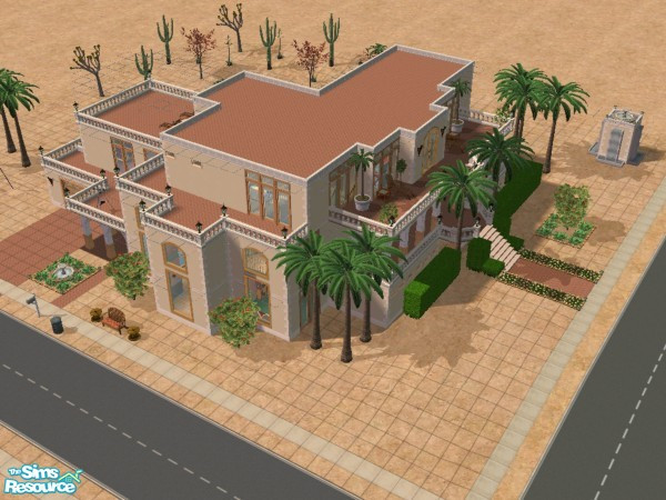 Sims 2 — Puerta del Lado by Goldy_Bear — This southwestern style villa features the service entrance to the kitchen