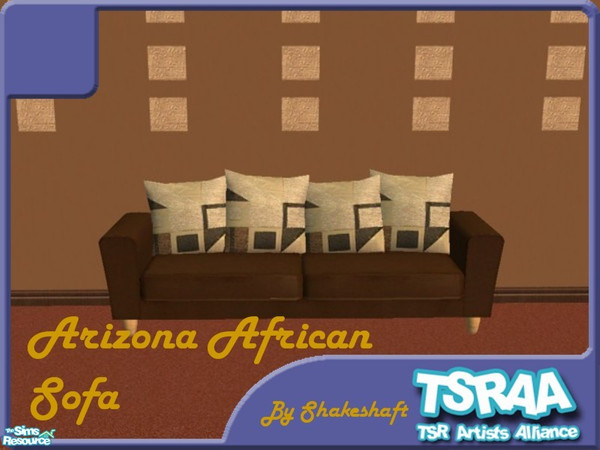 Sims 2 — Arizona African Sofa by TSR Archive — Part of the Living room set with a touch of Africa, Arizona sofa's and