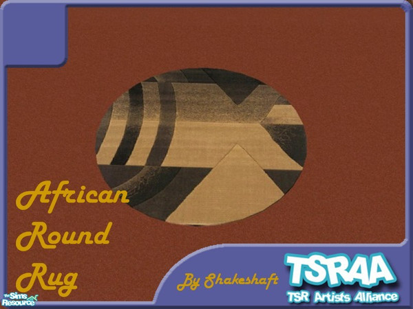 Sims 2 — African Round Rug by TSR Archive — Part of the Living room set with a touch of Africa, Arizona sofa's and chair,