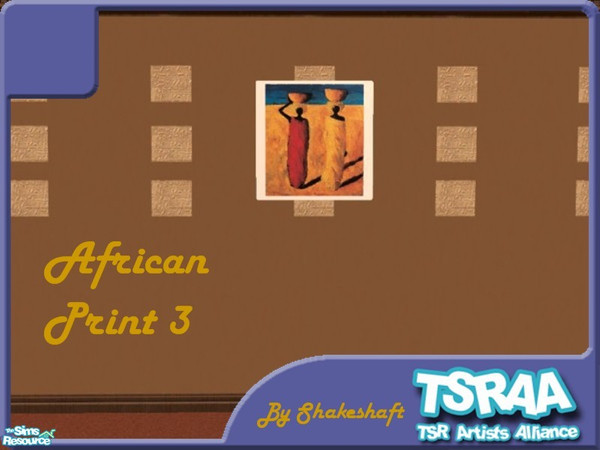 Sims 2 — African Print 3 by TSR Archive — ** This print requires Nightlife and CEP3 ** Part of the Living room set with a