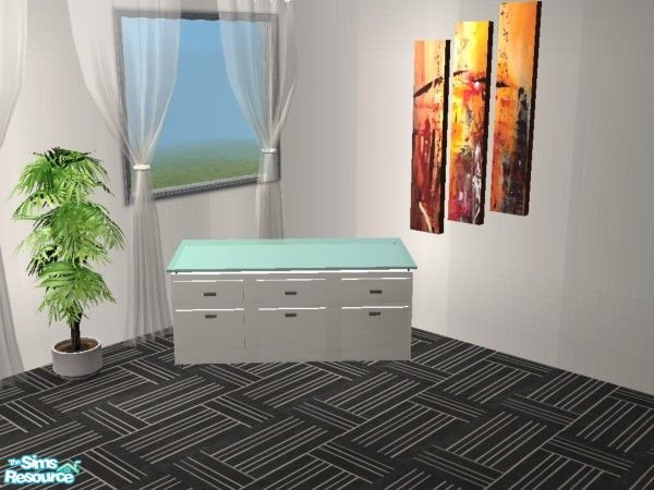 Sims 2 — Affaire Office White Sideboard by Funny2401 — Affaire Office White Recolor. Mesh also available at TSR and on my