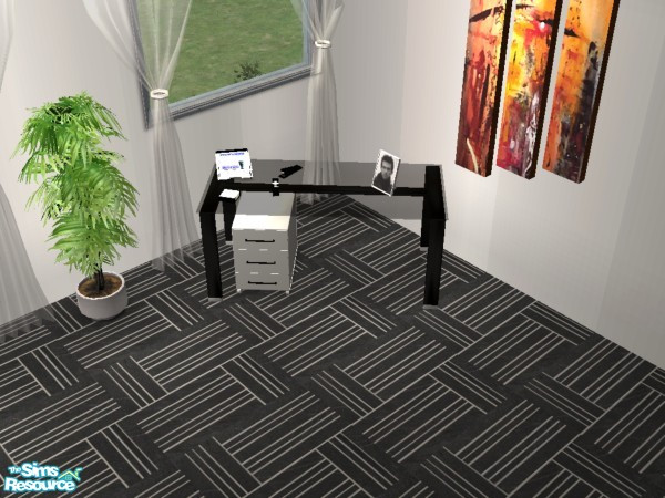 Sims 2 — Black & White Office Cairo Pictureframe by Funny2401 — Bookcase , Endtable , Lamp (Reception) , Lamp ,
