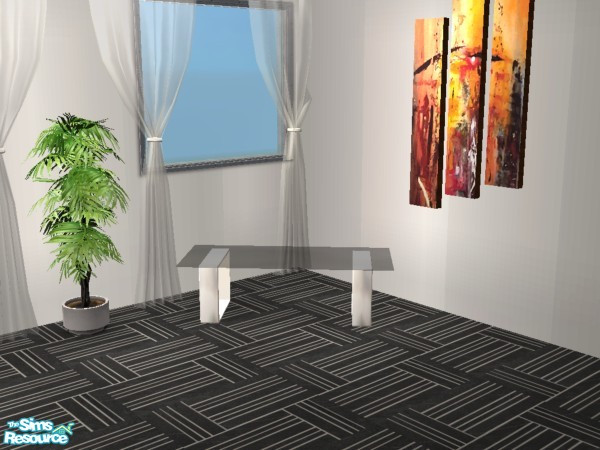 Sims 2 — Black & White Office Cairo Coffeetable by Funny2401 — Bookcase , Endtable , Lamp (Reception) , Lamp ,