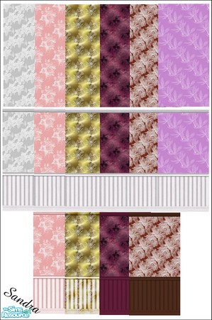 Sims 2 — Floral Collection 2 by camelia111 — Floral collection 2 includes 16 walls.