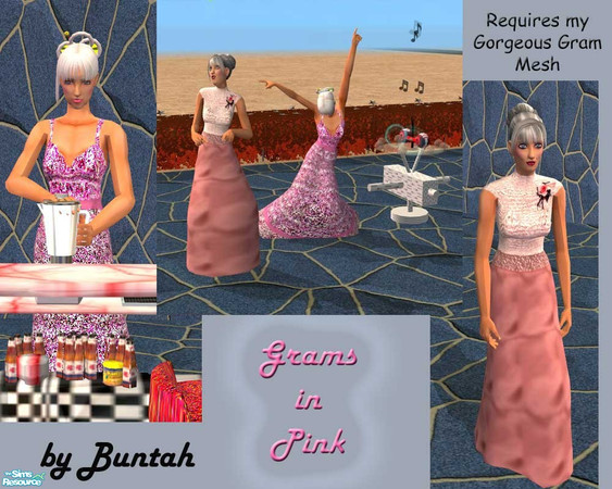 Sims 2 — Grams in Pink by buntah — This was a request from Ayieta. She said she wanted a pink, glittery dress for her