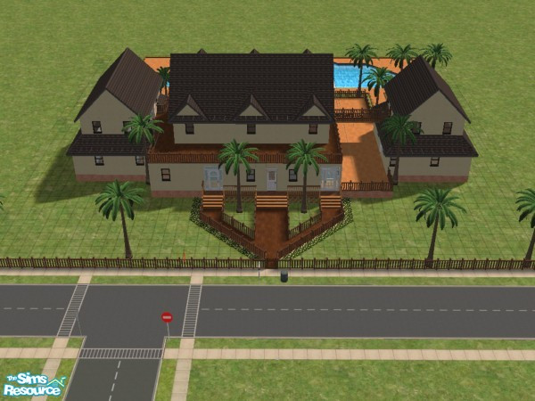 Sims 2 — Upper Scale Home by Ronin_Neo — A medium sized house, 2 floors, 1 basement, medium pool, lots of deck room.