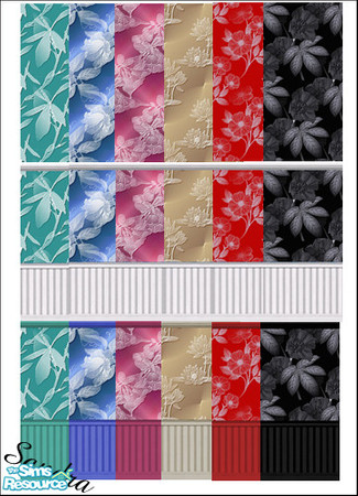 Sims 2 — Sandra's Floral Collection 1 by camelia111 — 18 wallpapers with and without paneling.