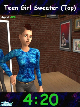 Sims 2 — Comfortable Blue Fall Sweater by Agent420 — A nice comfortable blue fall sweater, just in time to keep the cold