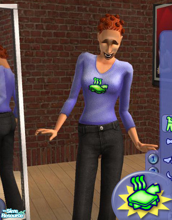 Sims 2 — Grill Cheese Aspiration Shirt by vincereg — Special needs mean special attire. Help these slightly obsessed sims