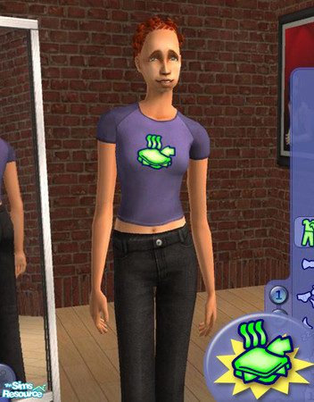 Sims 2 — Grill Cheese Aspiration T-Shirt by vincereg — Special needs mean special attire. Help these slightly obsessed