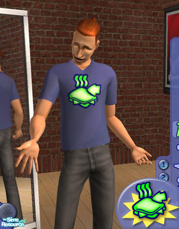 Sims 2 — Grill Cheese Aspiration T-Shirt by vincereg — Special needs mean special attire. Help these slightly obsessed