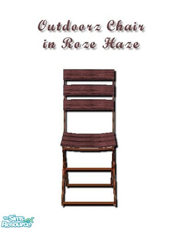 Sims 2 — Outdoorz in  Roze Haze Chair by iwubu — The perfect compliment to the Outdoorz Wood Setz, this chair and these