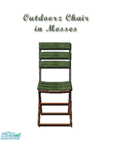 Sims 2 — Outdoorz in Mosses Chair by iwubu — The perfect compliment to the Outdoorz Wood Setz, this chair and these