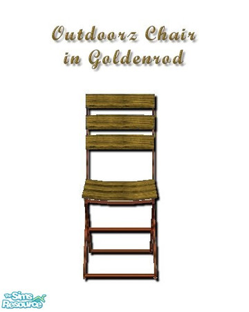 Sims 2 — Outdoorz in Goldenrod Chair by iwubu — The perfect compliment to the Outdoorz Wood Setz, this chair and these
