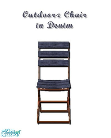 Sims 2 — Outdoorz in Denim Chair by iwubu — The perfect compliment to the Outdoorz Wood Setz, this chair and these