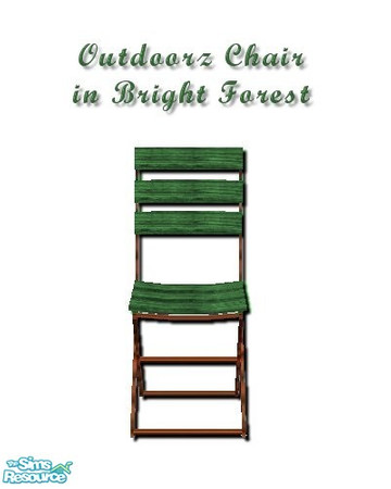 Sims 2 — Outdoorz in Bright Forest Chair by iwubu — The perfect compliment to the Outdoorz Wood Setz, this chair and
