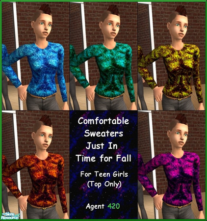 Sims 2 — Comfortable Fall Sweaters by Agent420 — These sweaters for teen girls are great just in time for the cold fall
