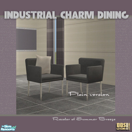 Sims 2 — Industrial Charm Dining, Chair 2 by BetterbeSim — Recolor of the Summer Breeze Diningchair, plain version. An