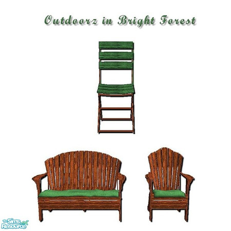 Sims 2 — Outdoorz in Bright Forest by iwubu — The perfect compliment to the Outdoorz Wood Setz, this chair and these
