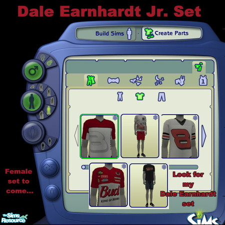 Sims 2 — Dale Earnhardt Jr. Set by kollens — Outfits & Tee's. All you nascar fans can thank my sports fanatic hunny