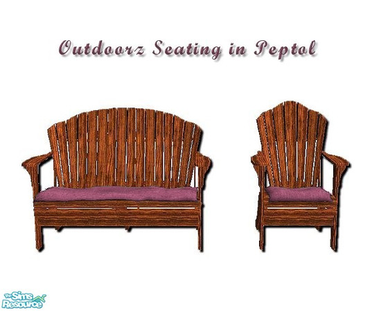 Sims 2 — Outdoorz in Peptol Seats by iwubu — The perfect compliment to the Outdoorz Wood Setz, this chair and these