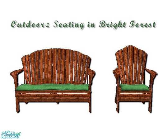 Sims 2 — Outdoorz in Bright Forest Seats by iwubu — The perfect compliment to the Outdoorz Wood Setz, this chair and