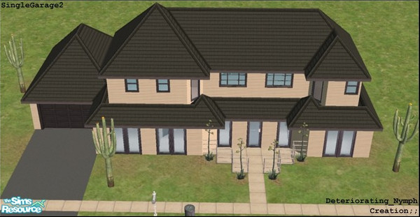 Sims 2 — DN_SingleGarage2 by Deteriorating_Nymph — This house is on a 3x2 lot. It includes a spacious living room and