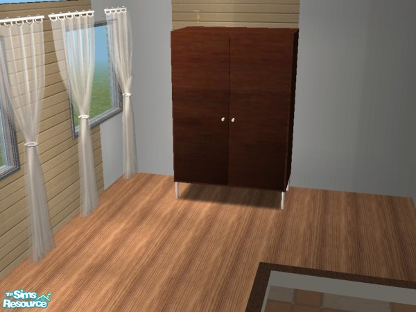 Sims 2 — Modern Stil Bedroom Dresser by Funny2401 — Includes : Bed , Plantcolumn , Wardrobe , Fern (small Plant) ,