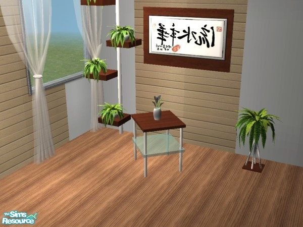 Sims 2 — Modern Stil Bedroom Plant small by Funny2401 — Includes : Bed , Plantcolumn , Wardrobe , Fern (small Plant) ,