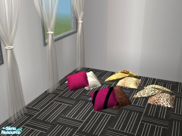 Sims 2 — Affair Office Cushions by Funny2401 — Included : Sideboard , Sculpture , Painting , Highboard , Shelf large ,