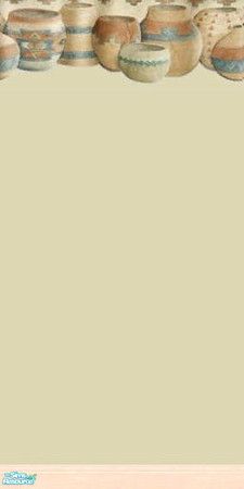 Sims 2 — Earthenware Kitchen Wallpaper by NewSimSimGirl — An earthy set, styled around the beauty of earthenware pottery.
