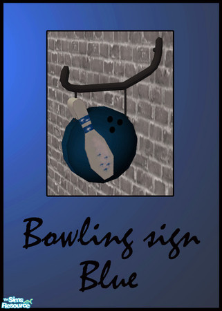 Sims 2 — Bowling Sign Blue by solfal — Animated bowling sign. Start to animate when you begin to play