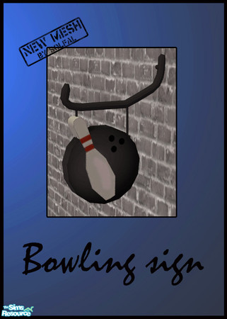 Sims 2 — Bowling Sign by solfal — Animated bowling sign. Start to animate when you begin to play