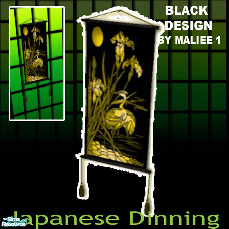 Sims 2 — japanese painting by maliee1 — japanese dinning room part of kitchen black design by maliee 1