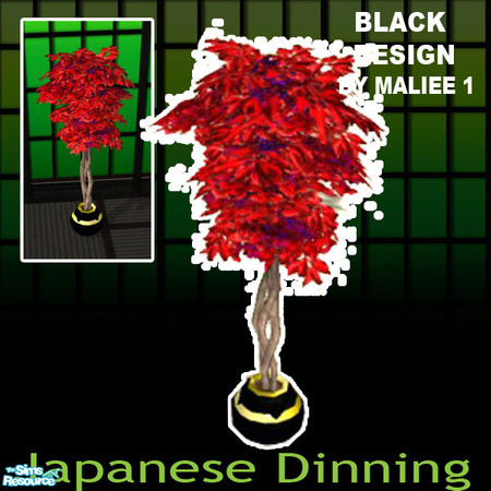 Sims 2 — japanese plant by maliee1 — japanese dinning room part of kitchen black design by maliee 1
