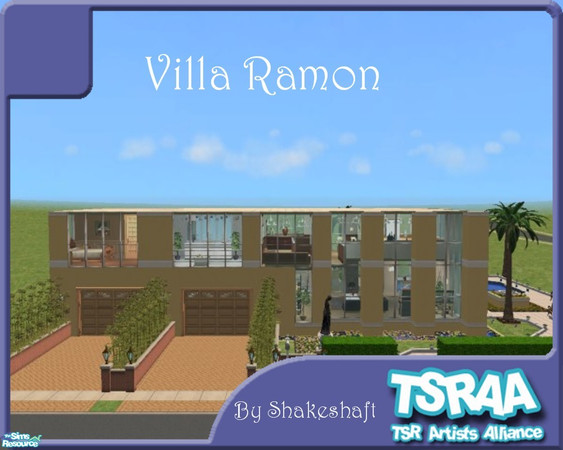 Sims 2 — Villa Ramon by Shakeshaft — This is a Luxury Villa for a family with 3 Bedrooms and a bathroom, double garage,