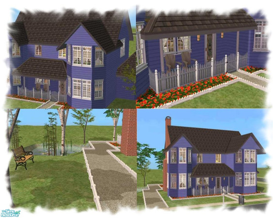 Sims 2 — Blue Victorian by monmel — A nice victorian home. Only Maxis content.