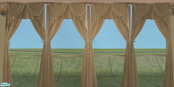 Sims 2 — Earthenware Kitchen Drapes by NewSimSimGirl — An earthy set, styled around the beauty of eathenware pottery.