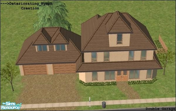 Sims 2 — DN_DoubleGarage1 by Deteriorating_Nymph — Your average sim family home created on a 3x2 lot. Plenty of bedrooms