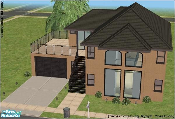 Sims 2 — DN_ModernTownhouse1 by Deteriorating_Nymph — Inspired by Maxis, I wanted to create my own townhouse, only a bit