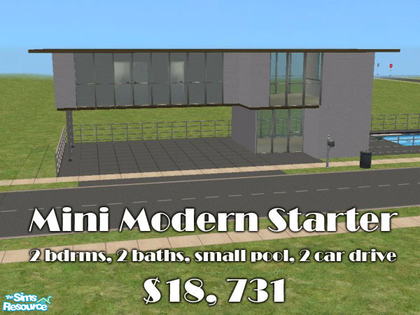 Sims 2 — Mini Modern Starter Home by soulslivers — Perfect for Sims starting out, or Sims slowing down. This mini modern