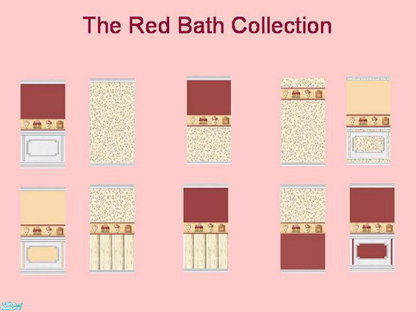 Sims 2 — The Red Bath Collection by kristiemi —  The Red Bath Collection by KMI Designs will turn your bath into a