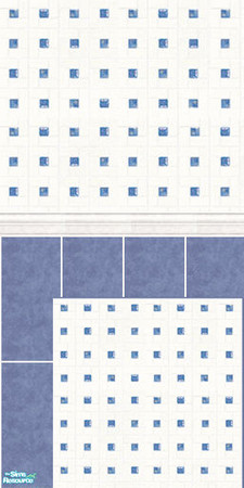 Sims 2 — Sky wall and floor tile by annefranzen — A set of bathroom wall and floor tiles in white and blue.