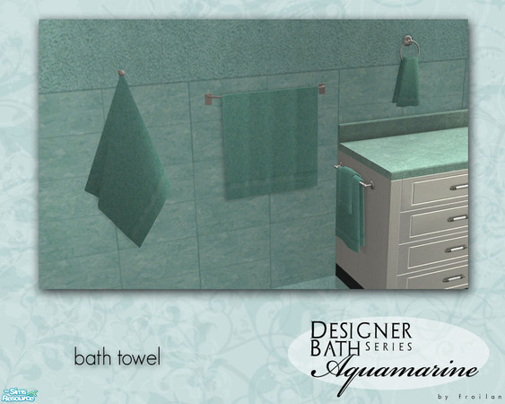 Sims 2 — Designer Bathrooms - Aquamarine - Bath Towel by froilan — Immerse your sims in luxury with their new designer